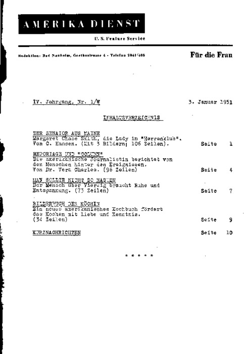 Datei 1235 Amerikadienst Fur Die Frau 03 01 1951 Amerika Haus Archiv Projektseminar